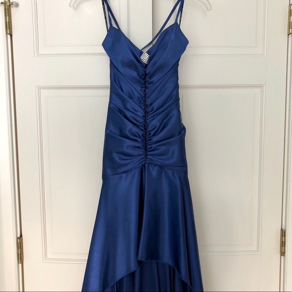 Blue Formal/Prom High Low Dress, Blue, 1